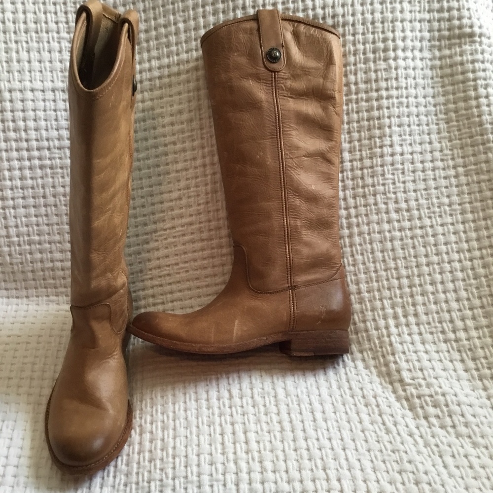 Melissa Button 2 Soft Cognac Size 5 1/2 Frye Boots - image 3